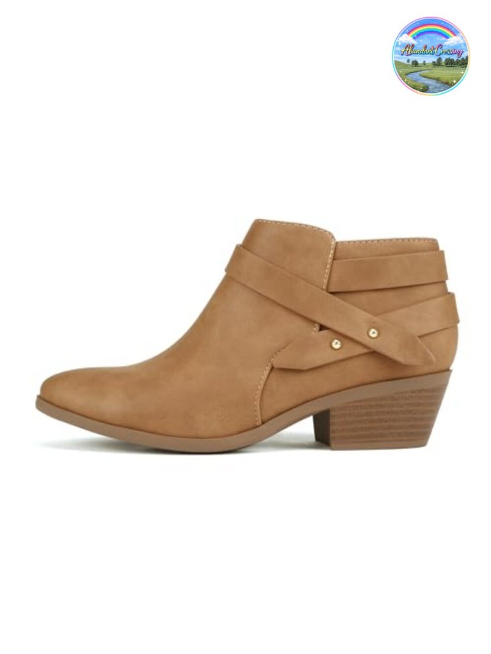 Soda Sweeten Women's Closed Toe Multi Strap Ankle Bootie Block Heel Wide Fit